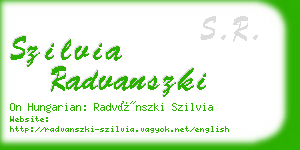 szilvia radvanszki business card